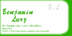 benjamin lurz business card